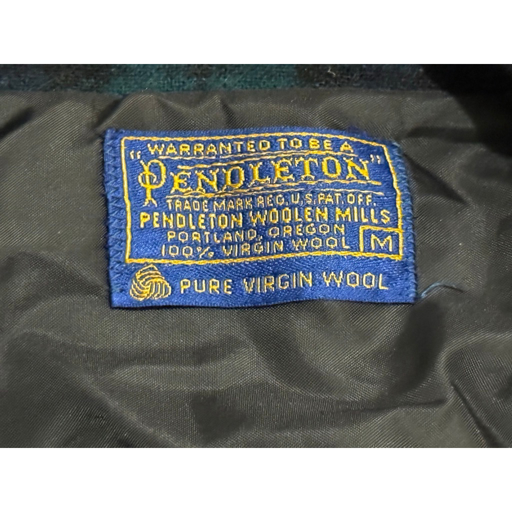 Vintage 50s Pendleton Men’s Green/Navy Plaid Sports Blazer Shacket Sz Medium​ - Picture 6 of 7